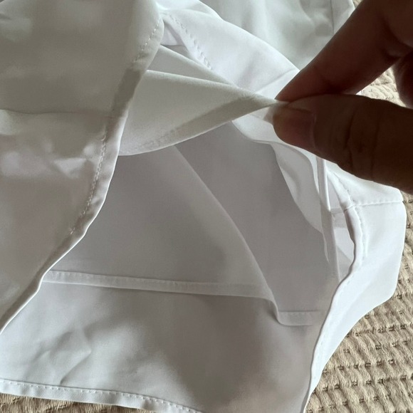 Abercrombie & Fitch Wide Leg Pants Women XL Regular White Pull On Crepe Pockets - Picture 13 of 14